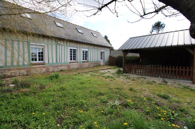A vendre – Authentique longère Normande – 86 m² Habitable – 4 Chambres – 643m² Terrain – Saint Vaast D’Equiqueville